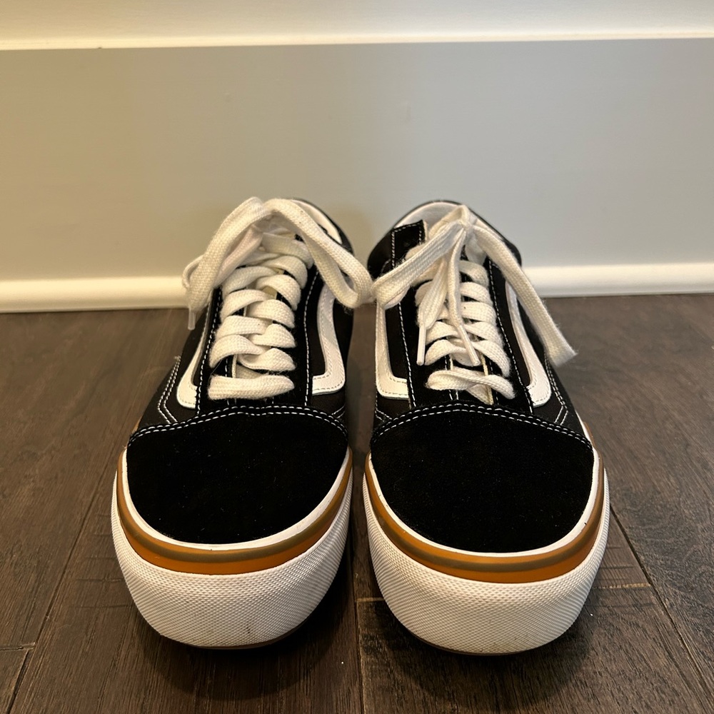 Vans women’s black suede platforms.  Size 9